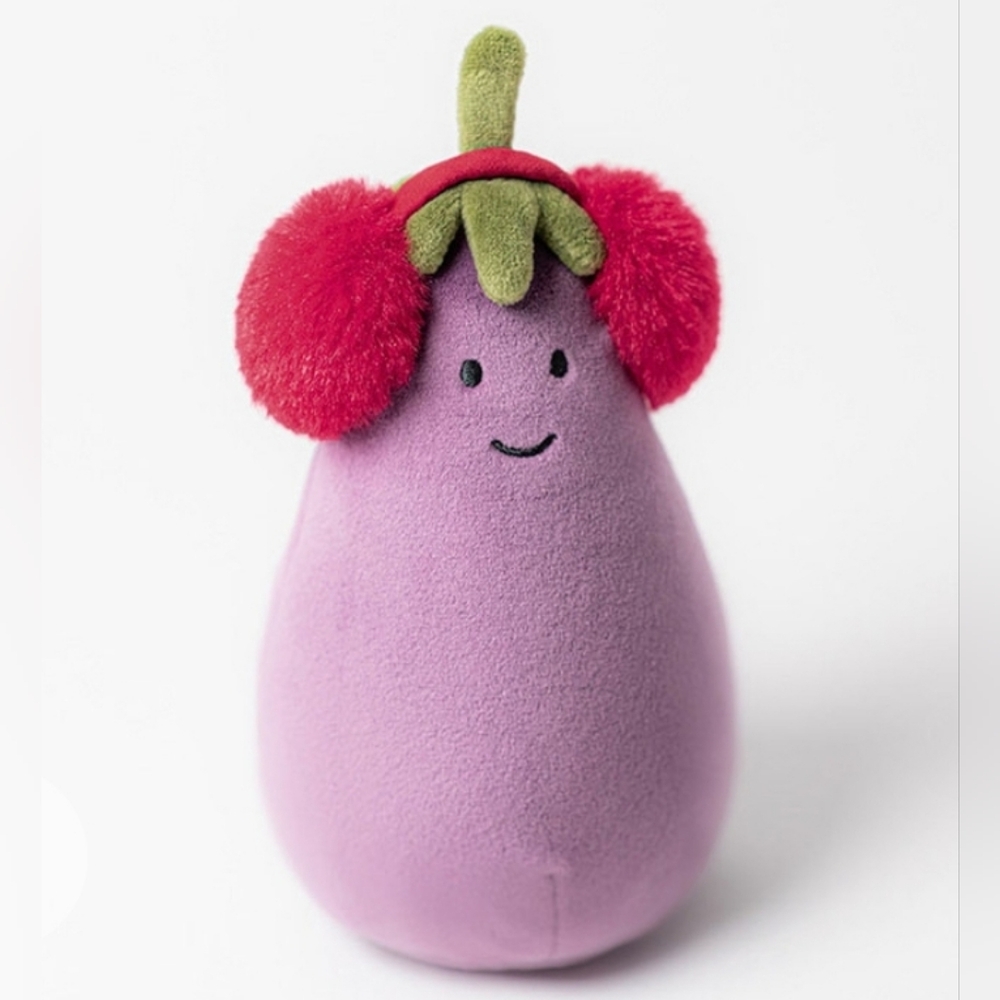 Jellycat Toastie Vivacious Red Eggplant 6.3x3.5x3.1" Soft and Plush NWT